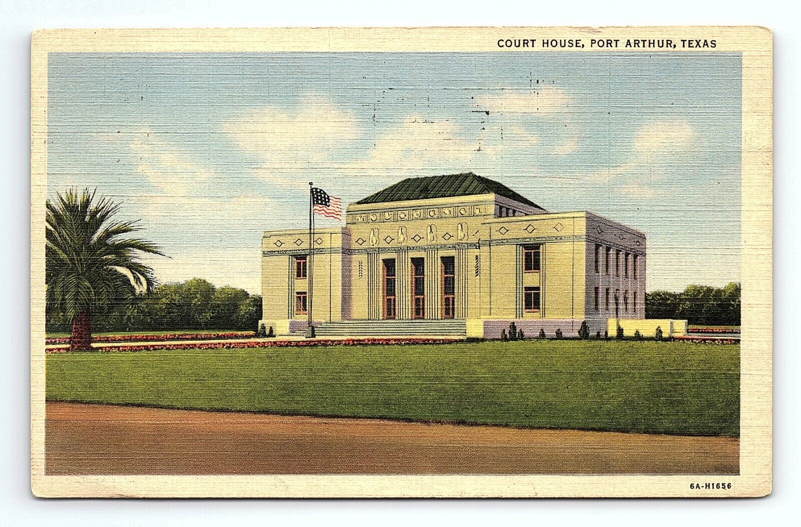 Courthouse Port Arthur Texas TX Vintage Postcard