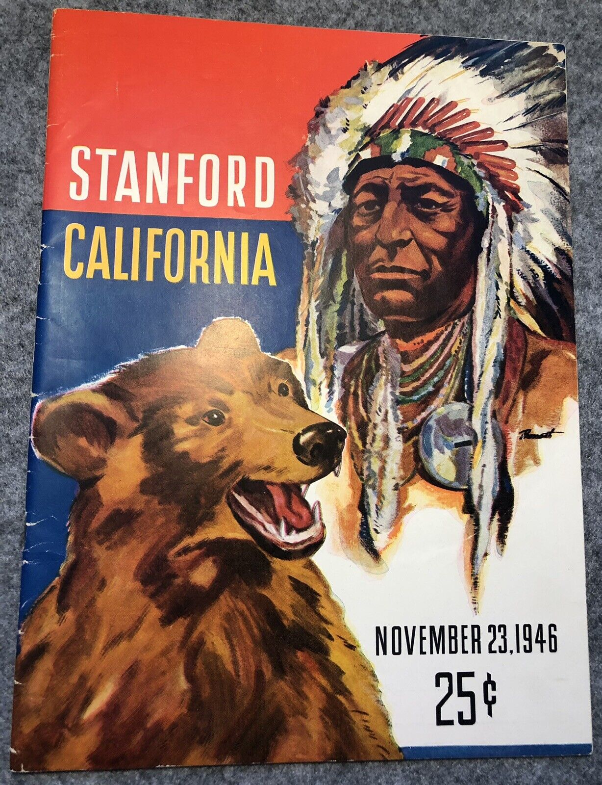 1946 Cal California vs Stanford Big Game Program Nov 23. VG Combine ship Yes J