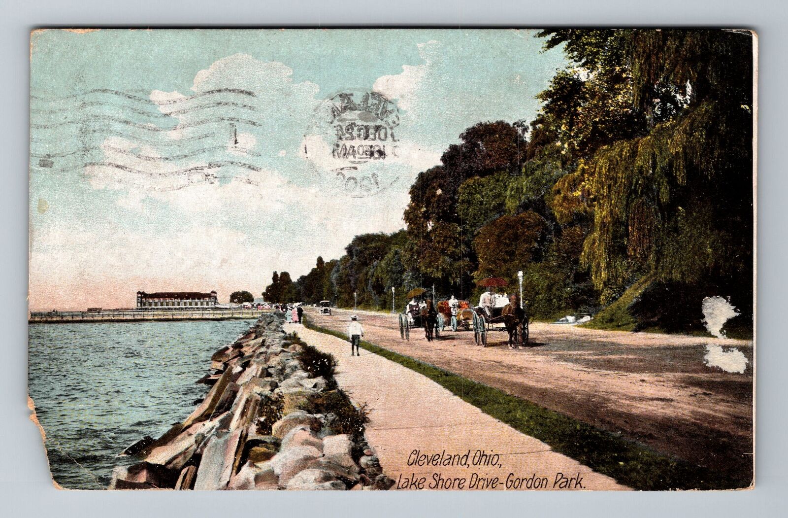 Cleveland OH-Ohio, Lake Shore Drive, Gordon Park, c1906, Vintage Postcard