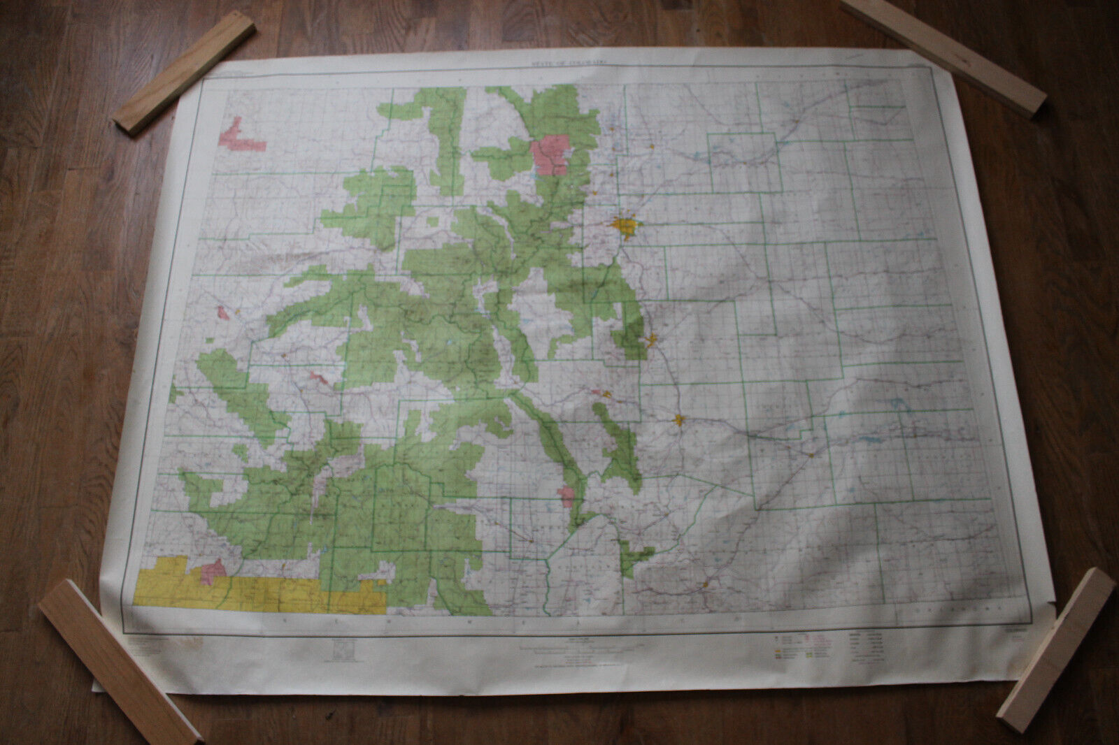 Vintage Map Colorado 1950s Geological Survey 42 x 53 Inch Historical Wall Art