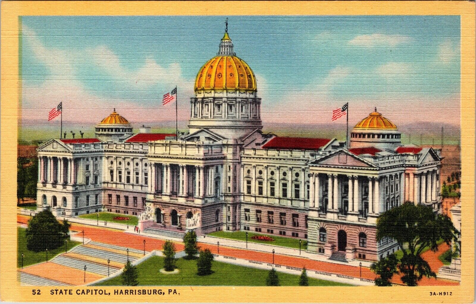 Harrisburg Pennsylvania State Capitol State House Buiilding PA. VTG Postcard 