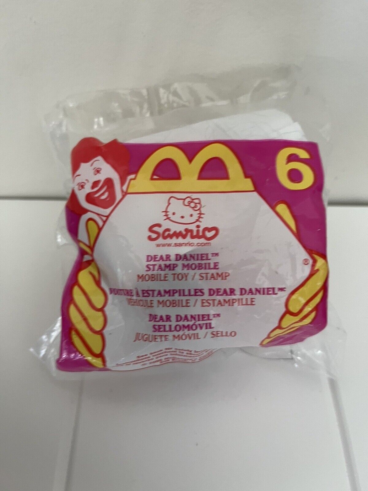 Hello Kitty Sanrio 2000 McDonald’s Happy Meal Toy Sealed #6 DEAR DANIEL STAMP ne