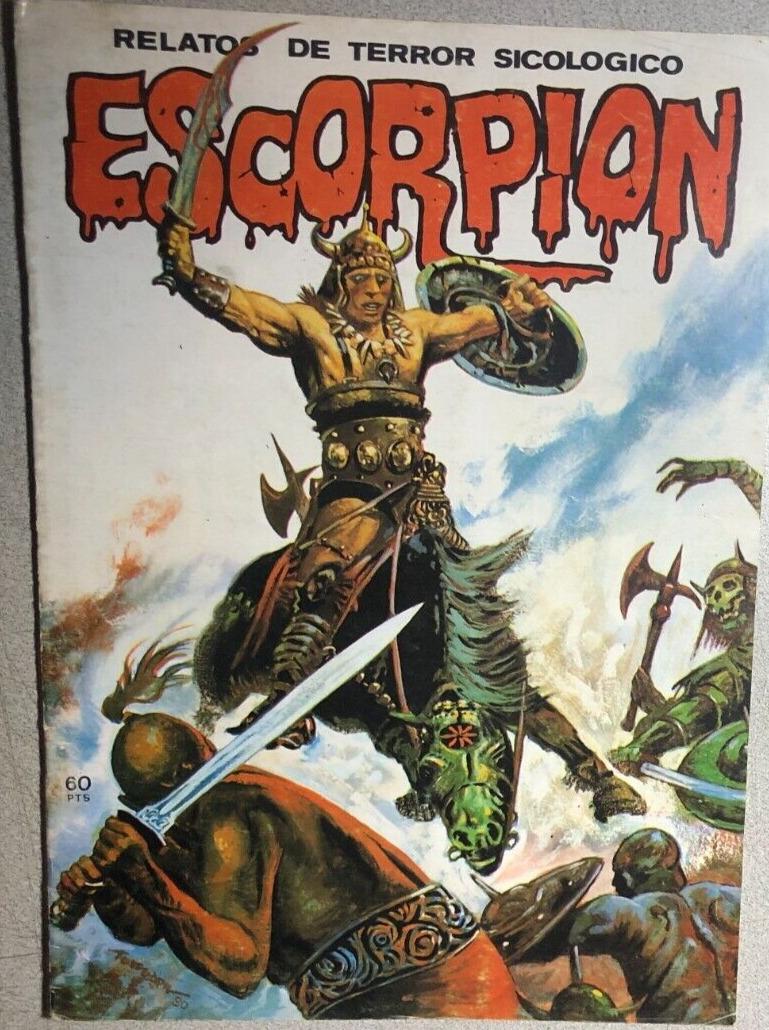 ESCORPION #45 (1981) Spanish B&W horror comics magazine VG+