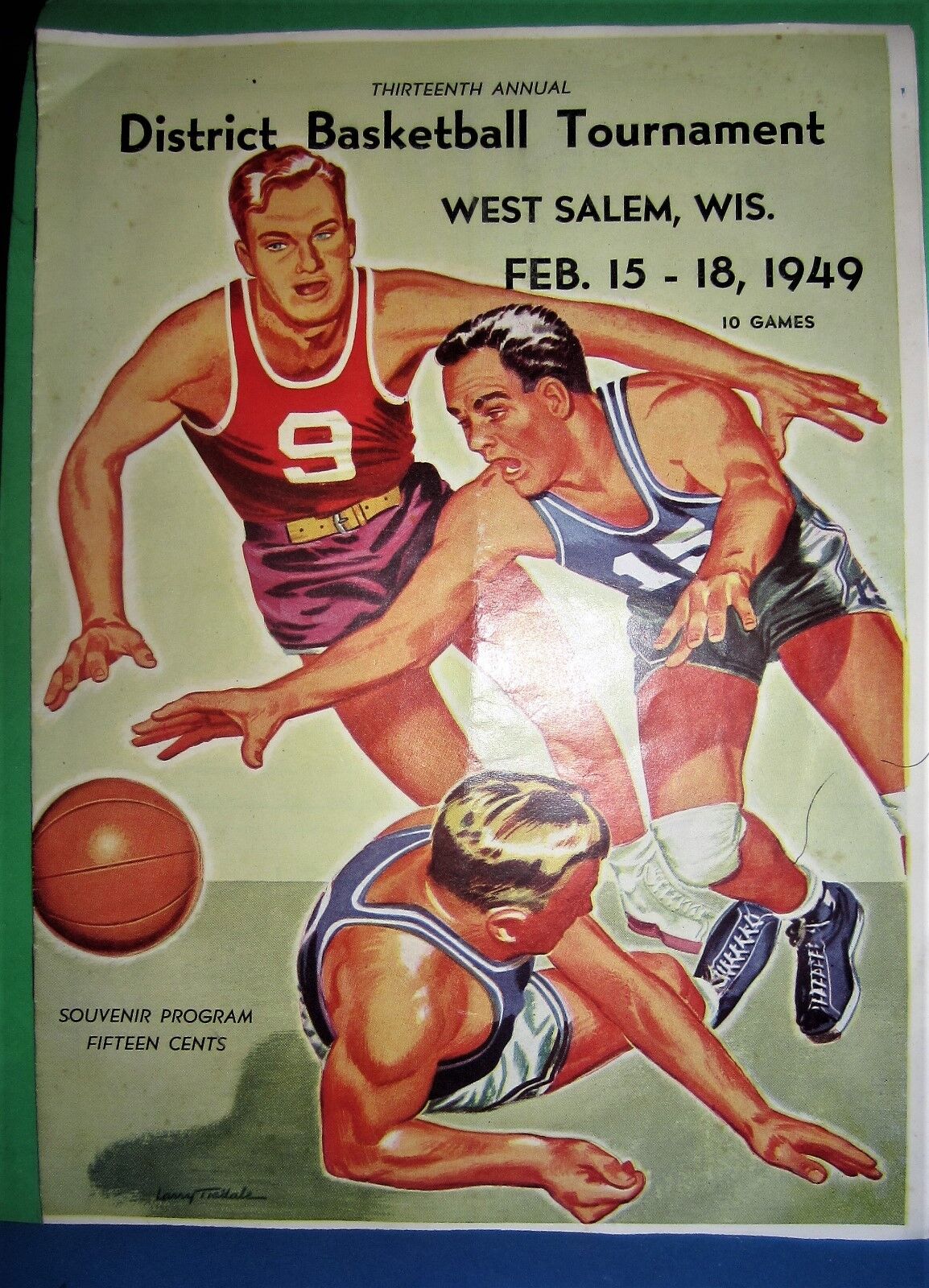 1949 Wi District Basketball Tournament Souvinir Program, Coca Cola Centerfold