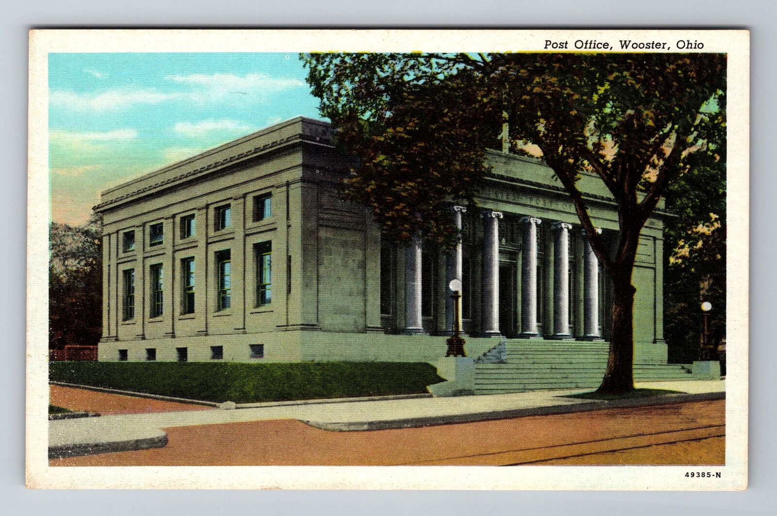 Wooster OH-Ohio, Post Office, Antique Vintage Souvenir Postcard