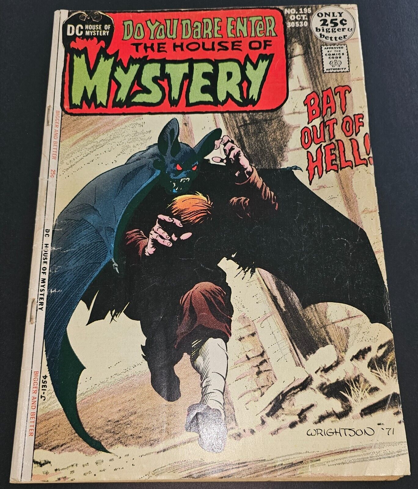 House of Mystery #195 1971 DC Comics Bat Out Of Hell