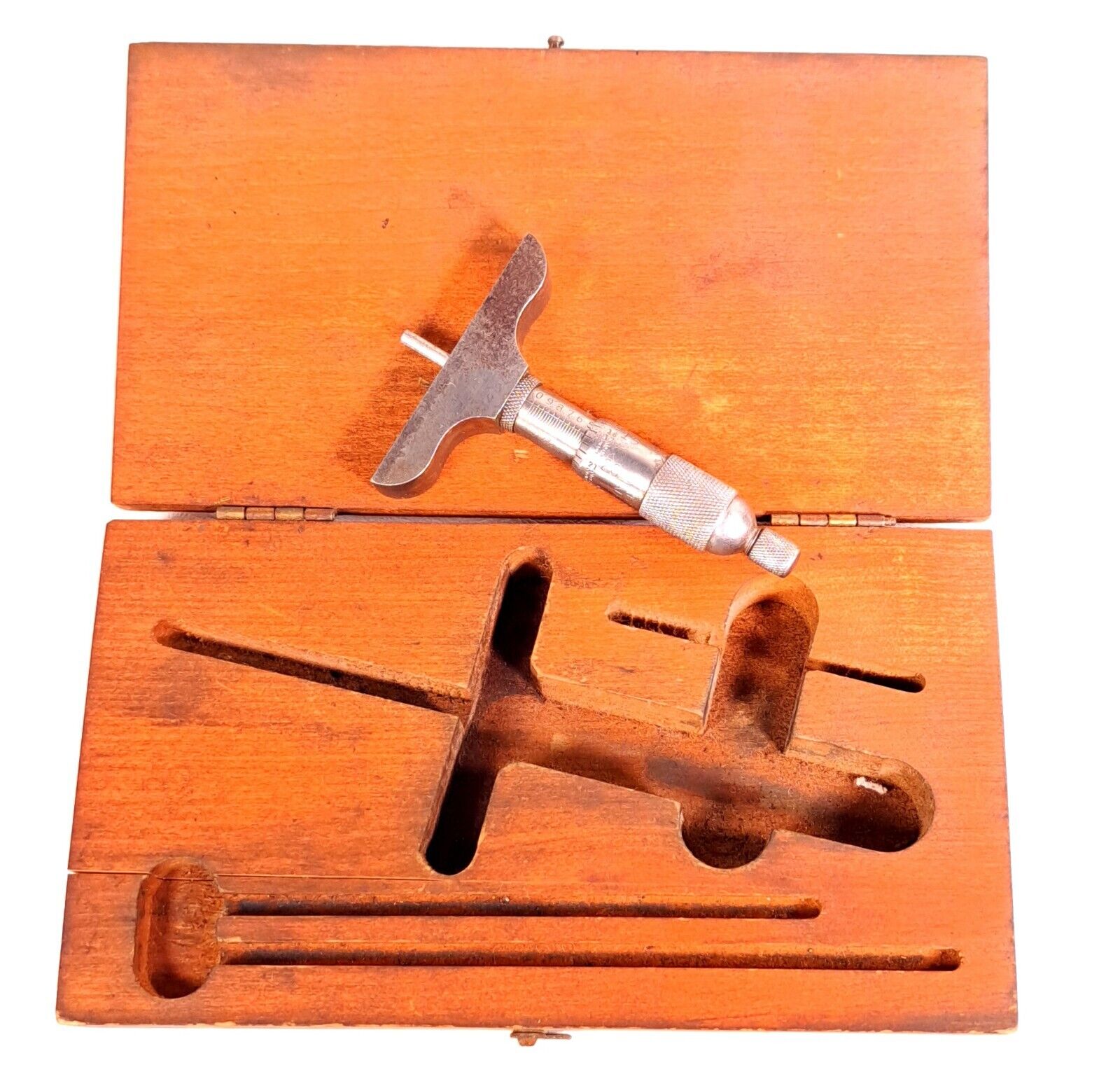 VTG Starrett replacement wooden case old font Craftsman depth gauge micrometer