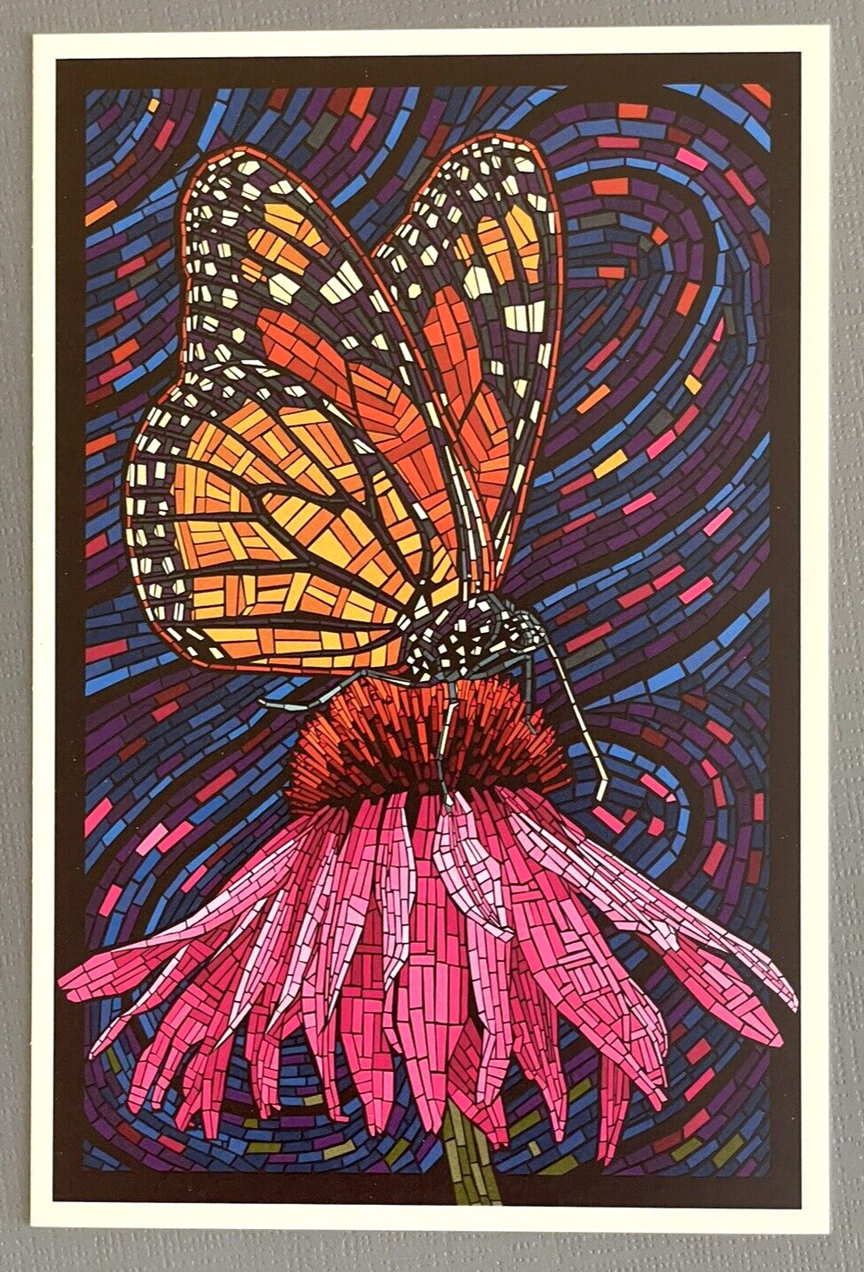 Paper Mosaic - Monarch Butterfly - Lantern Press Postcard