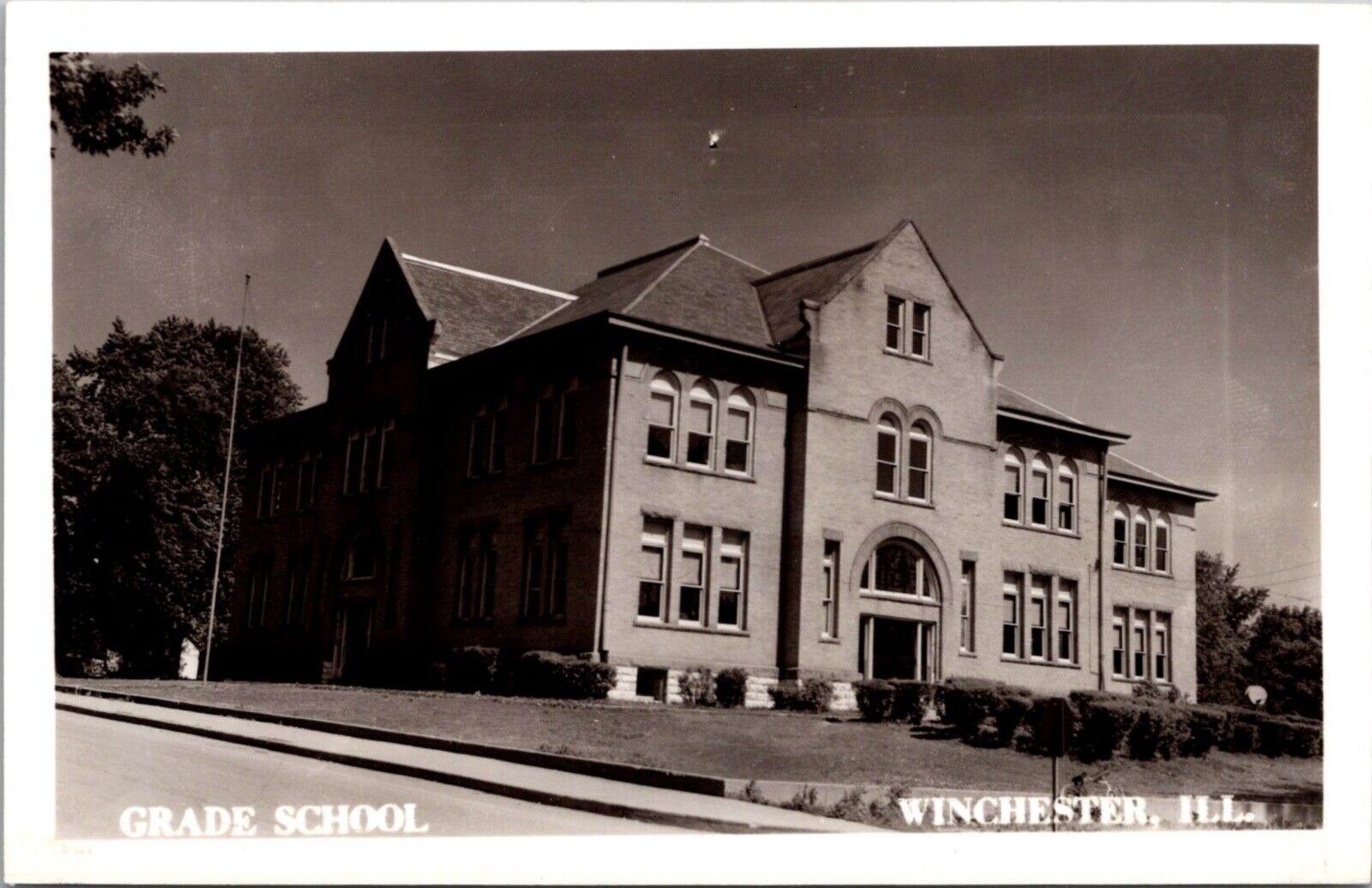 Real Photo Postcard Grade School in Winchester, Illinois