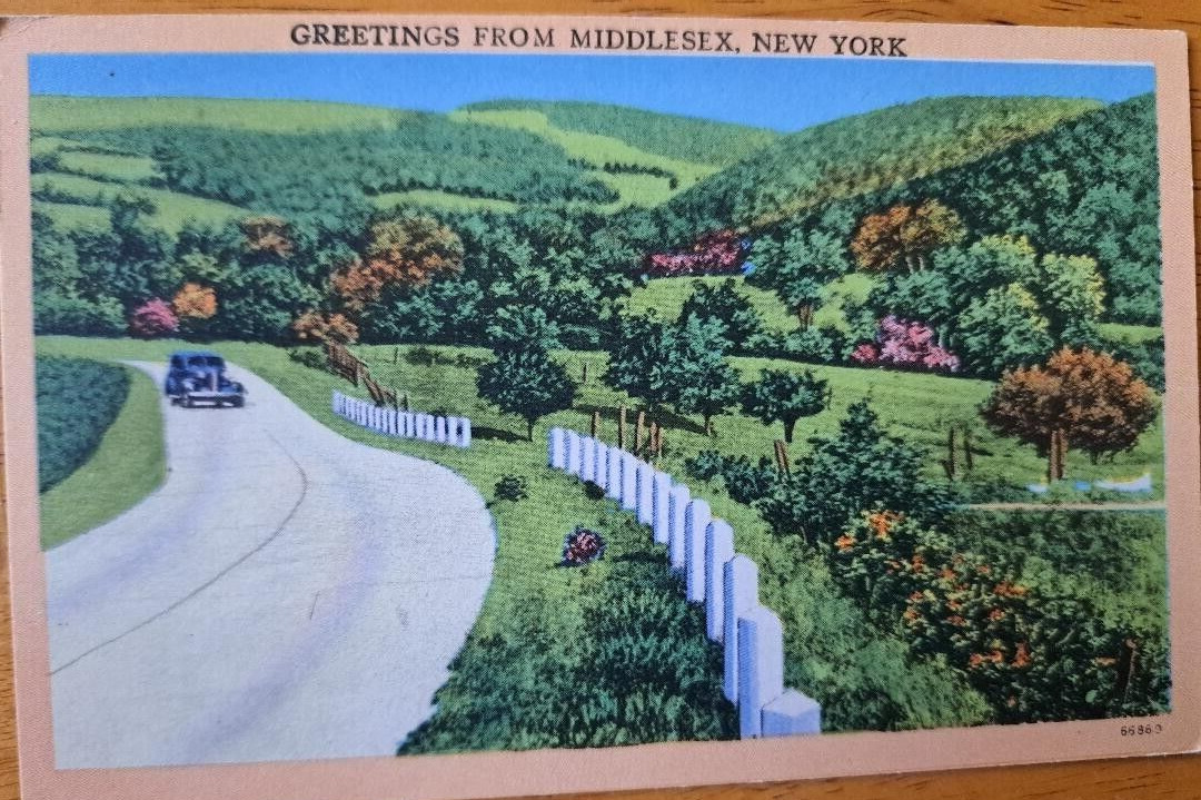 Vintage Postcard    MIDDLESEX, NEW YORK  NY  Greetings from...