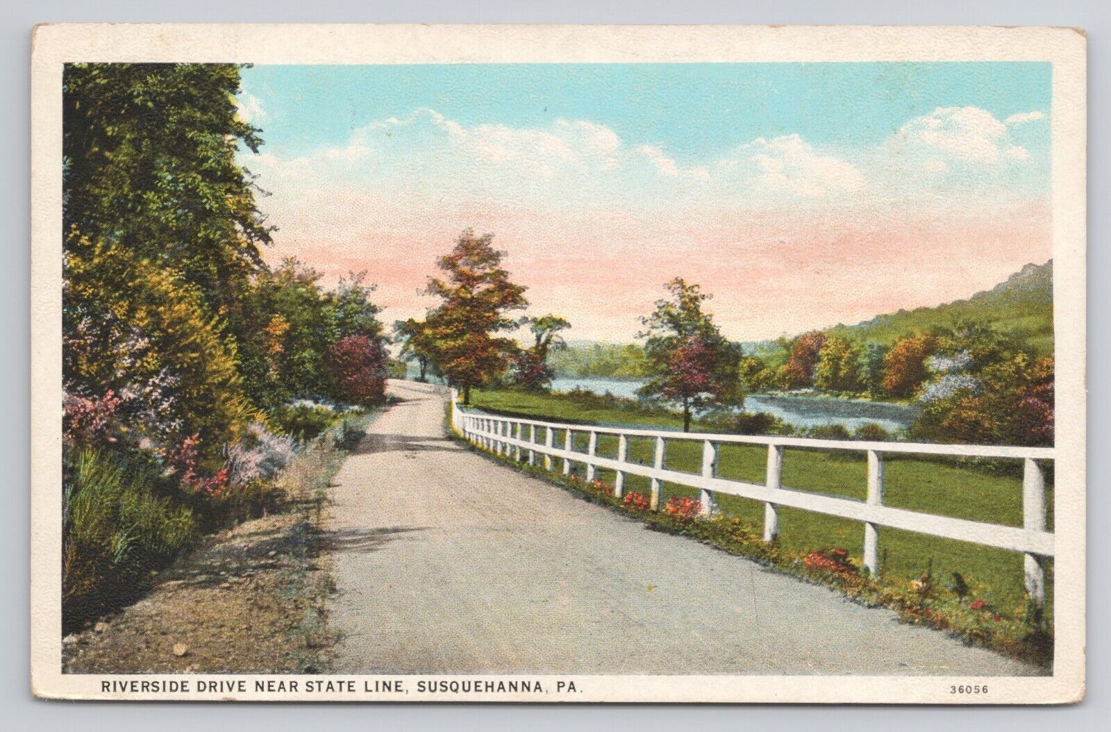 Postcard Riverside Drive Near State Line Susquehanna Pennsylvania c1920