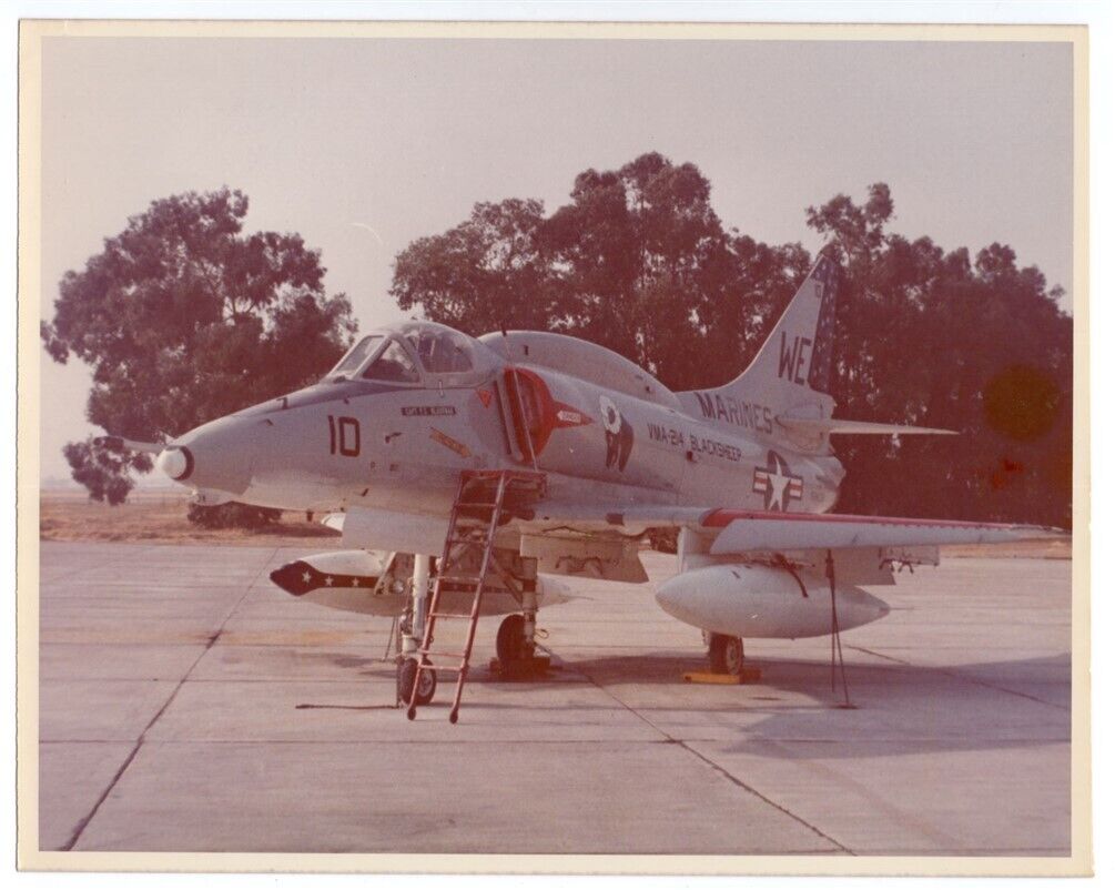 1980s USMC A-4 Skyhawk VMA-214 Blacksheep Capt. Blackman Original 8x10 Photo