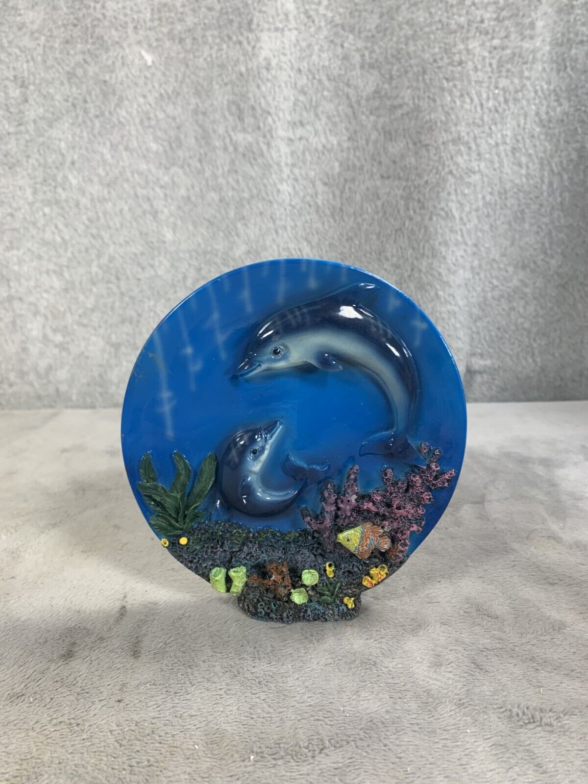 K’s Collection Limited Edition The Oceans The Limit Resin Dolphine Plate Decor