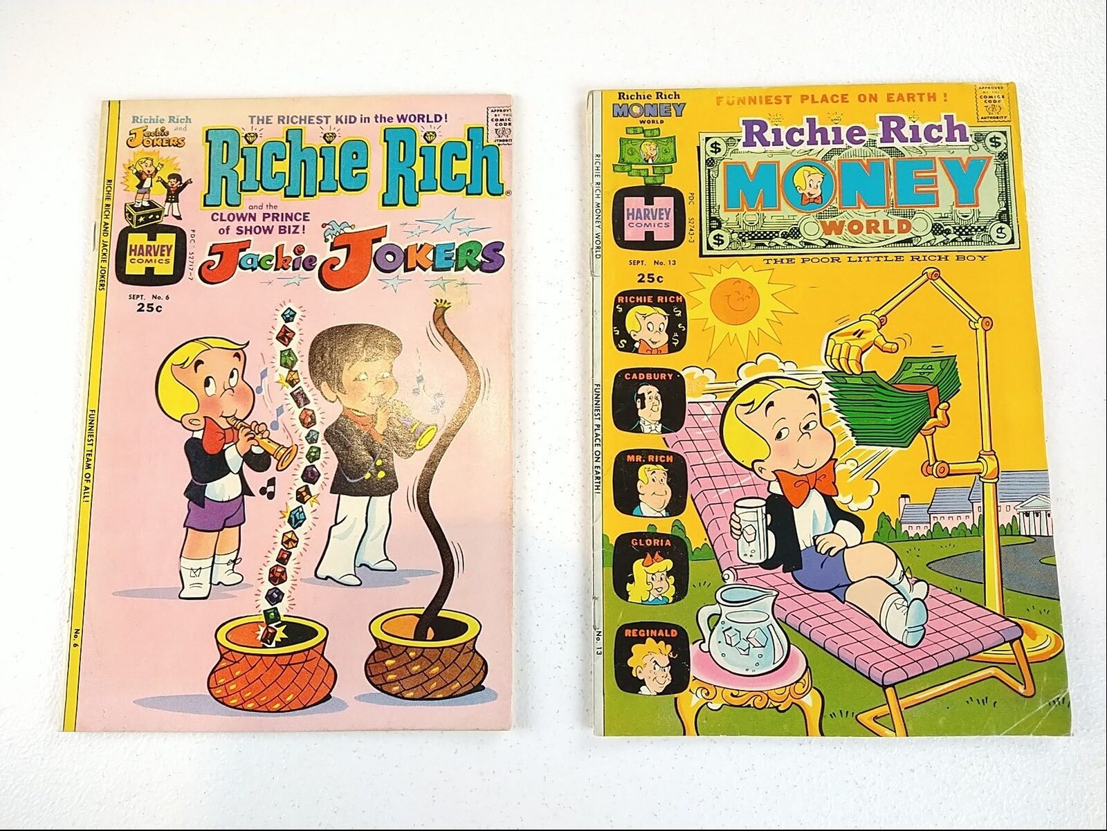Richie Rich Money World #12 Jackie Jokers #6 (1974 Harvey) Bronze Age Comics Lot