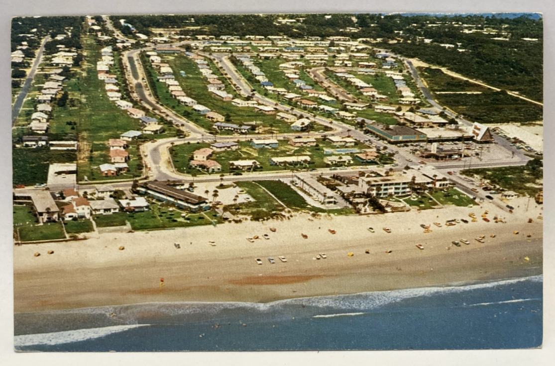 1963 Aerial View, Ellinor Village, Ormond Beach, Florida FL Vintage Postcard