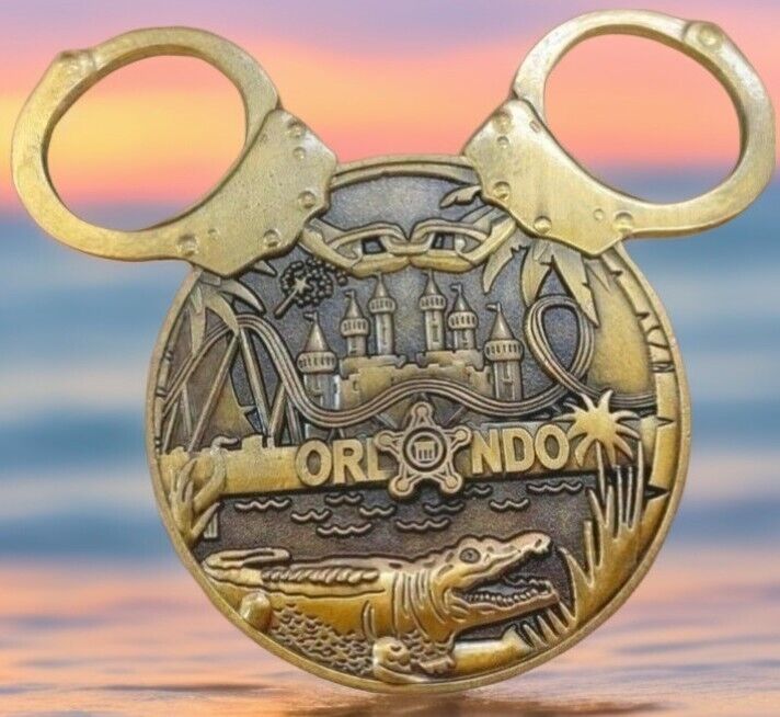 🔥WDW Orlando Gold Mickey Disney Ears Challenge Coin U.S. Secret Service Office