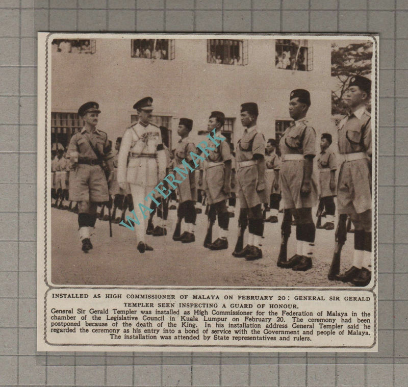 C3585) General Sir Gerald Templer Malaya - 1952 Clip