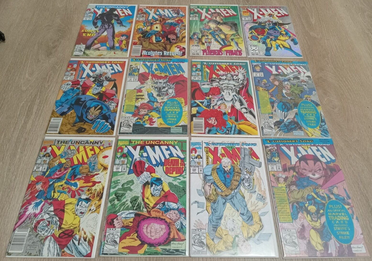 1992-1993 Uncanny X-Men comic lot run of 12 different #292-300 plus #14-16