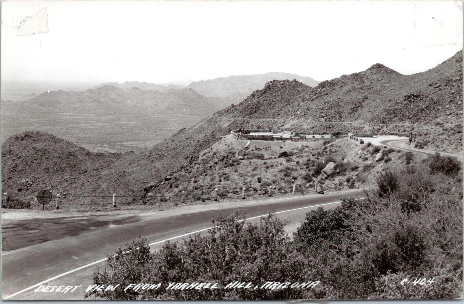 RPPC Desert View from Yarnell Hill, Arizona, c1930s Photo Postcard - Overlook