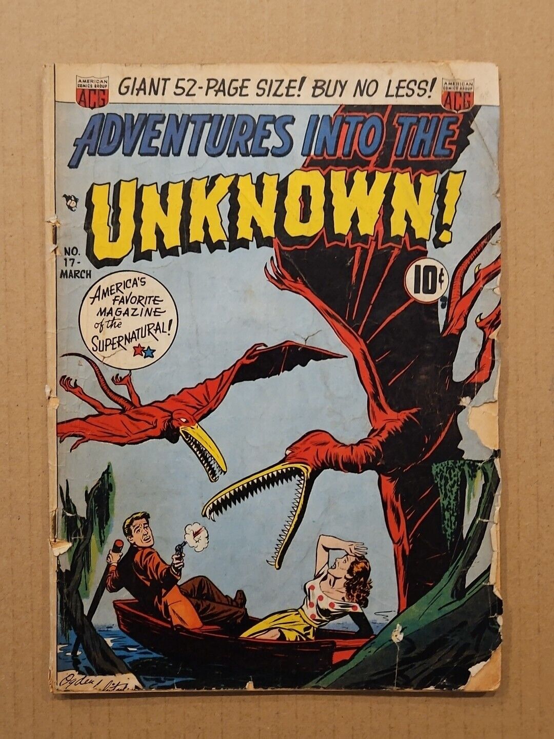 Adventures Into The Unknown #17 Pre Code Horror ACG 1951 GD-