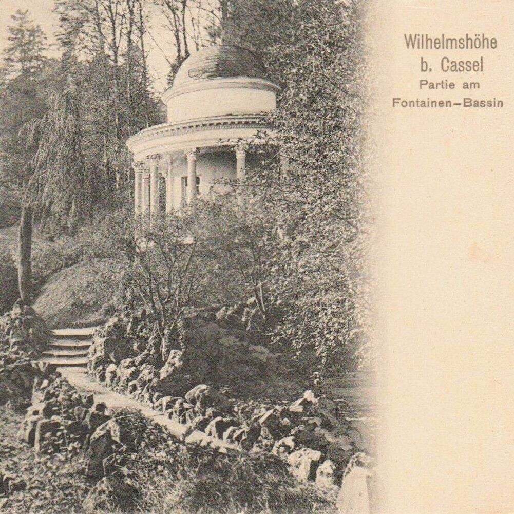 Wilhelmshöhe Palace Fountain & Pavilion Kassel Germany 1900s Postcard Unused UDB