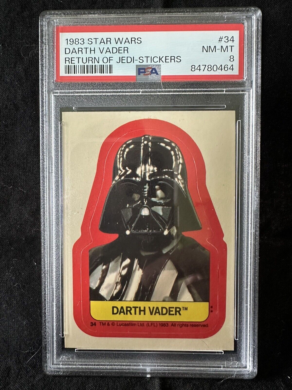 Darth Vader 1983 Star Wars Return of Jedi Stickers #34 NM-MT PSA 8