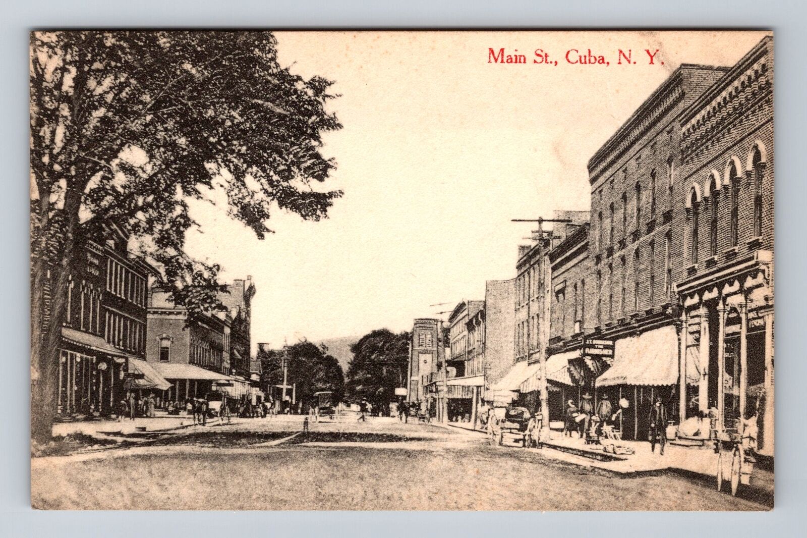 Cuba NY-New York, Scenic View Of Main St, Antique, Souvenir Vintage Postcard