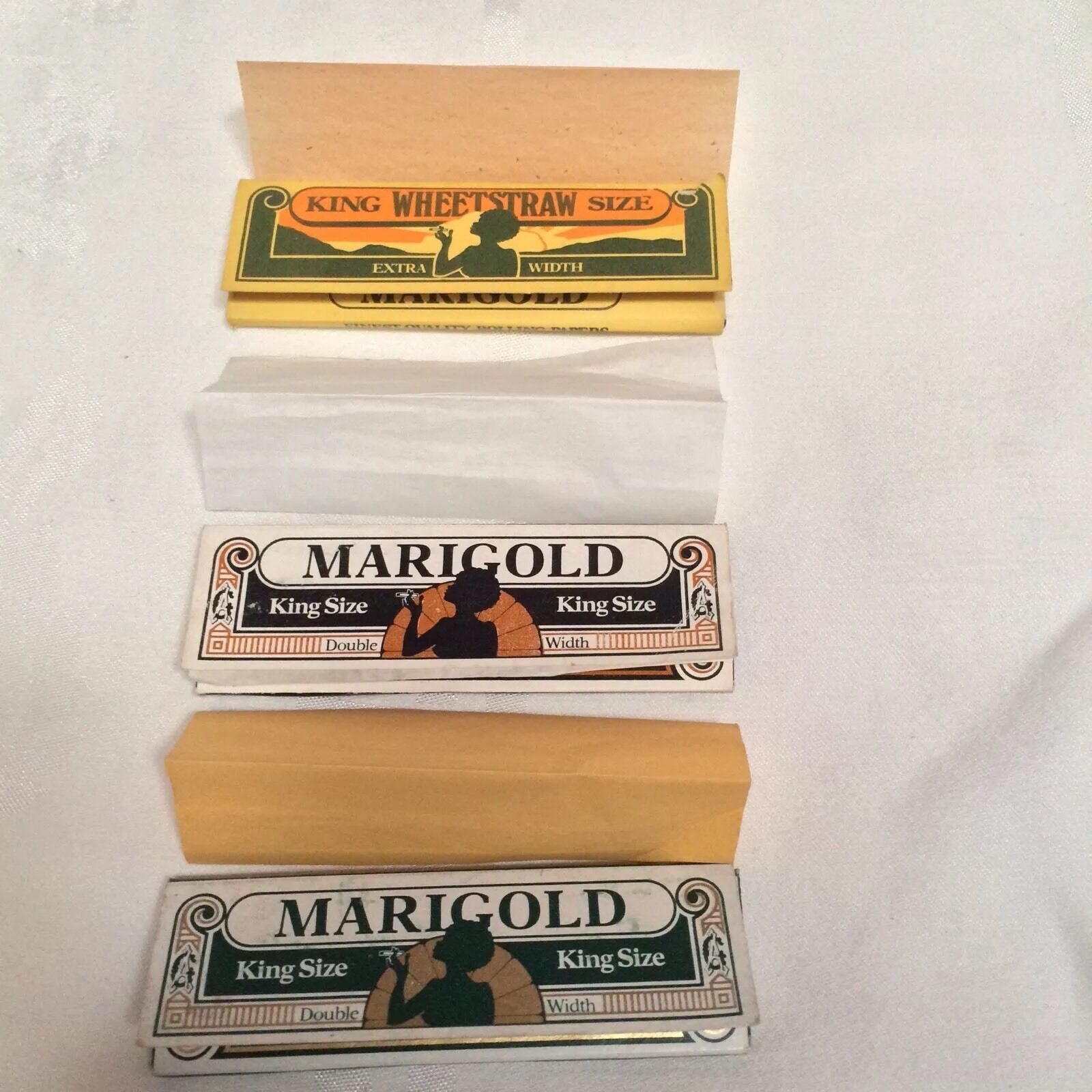 Vintage New Marigold Rolling Papers Tobacco Lot x 3 Hemp Wheetstraw Unused