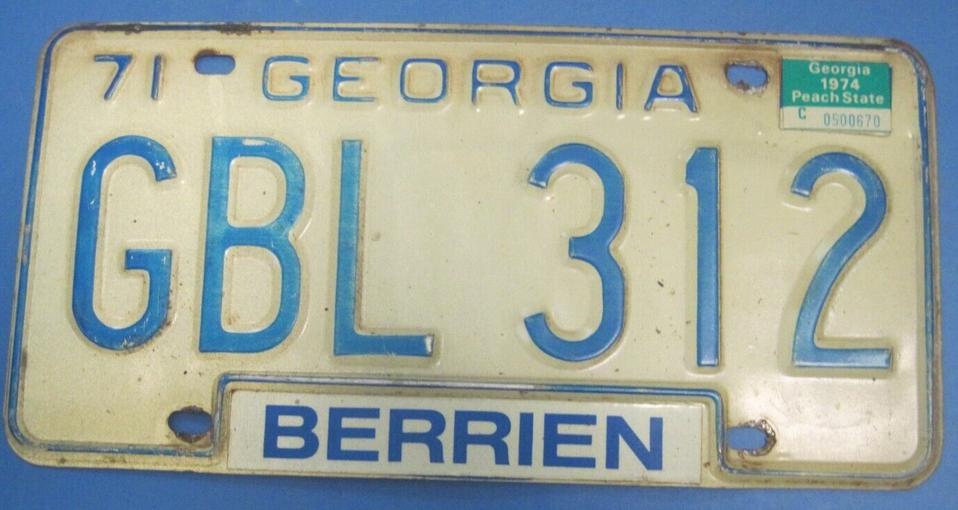 1974 Georgia license plate