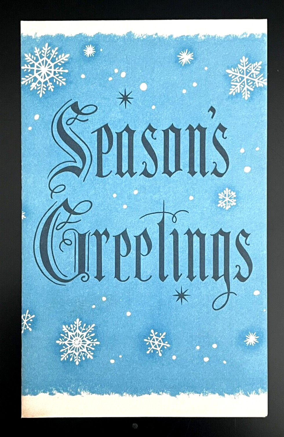 Vintage Hawthorne Sommerfield Christmas Seasons Greetings Card MCM Snowflake