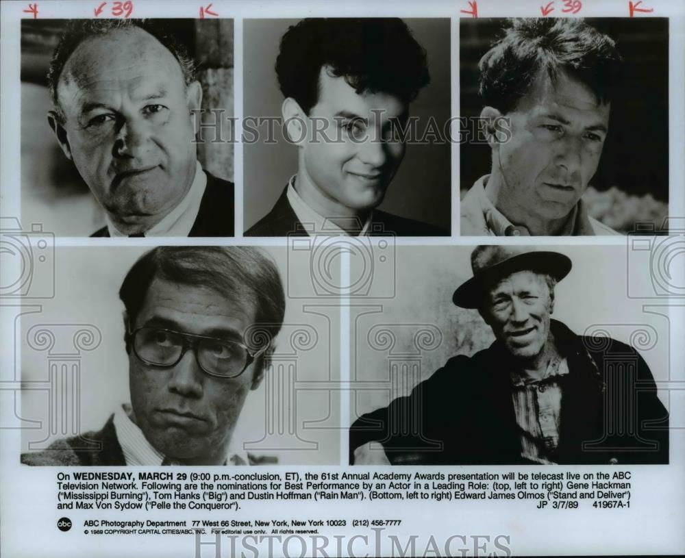 1989 Press Photo Nominees for Academy Awards for Best Actors - cvb17190