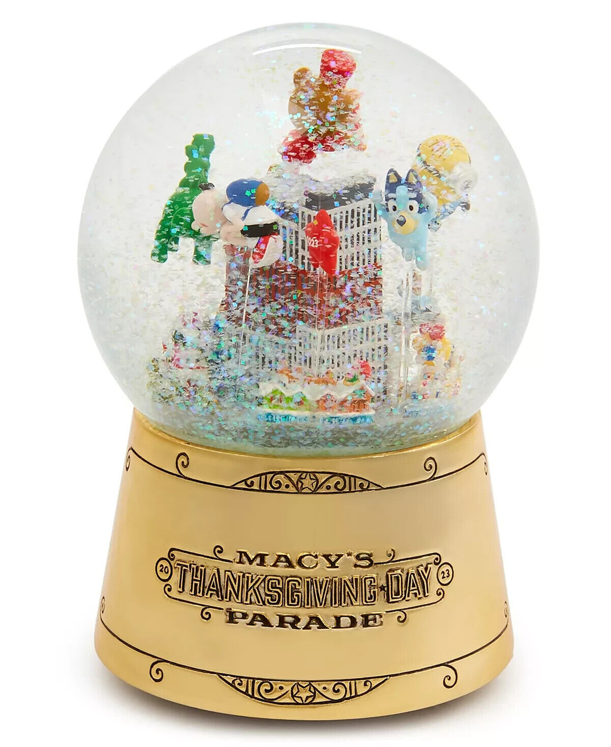 NEW Macy\'s Thanksgiving Day Parade Snow Globe 2023 - Musical Water Globe