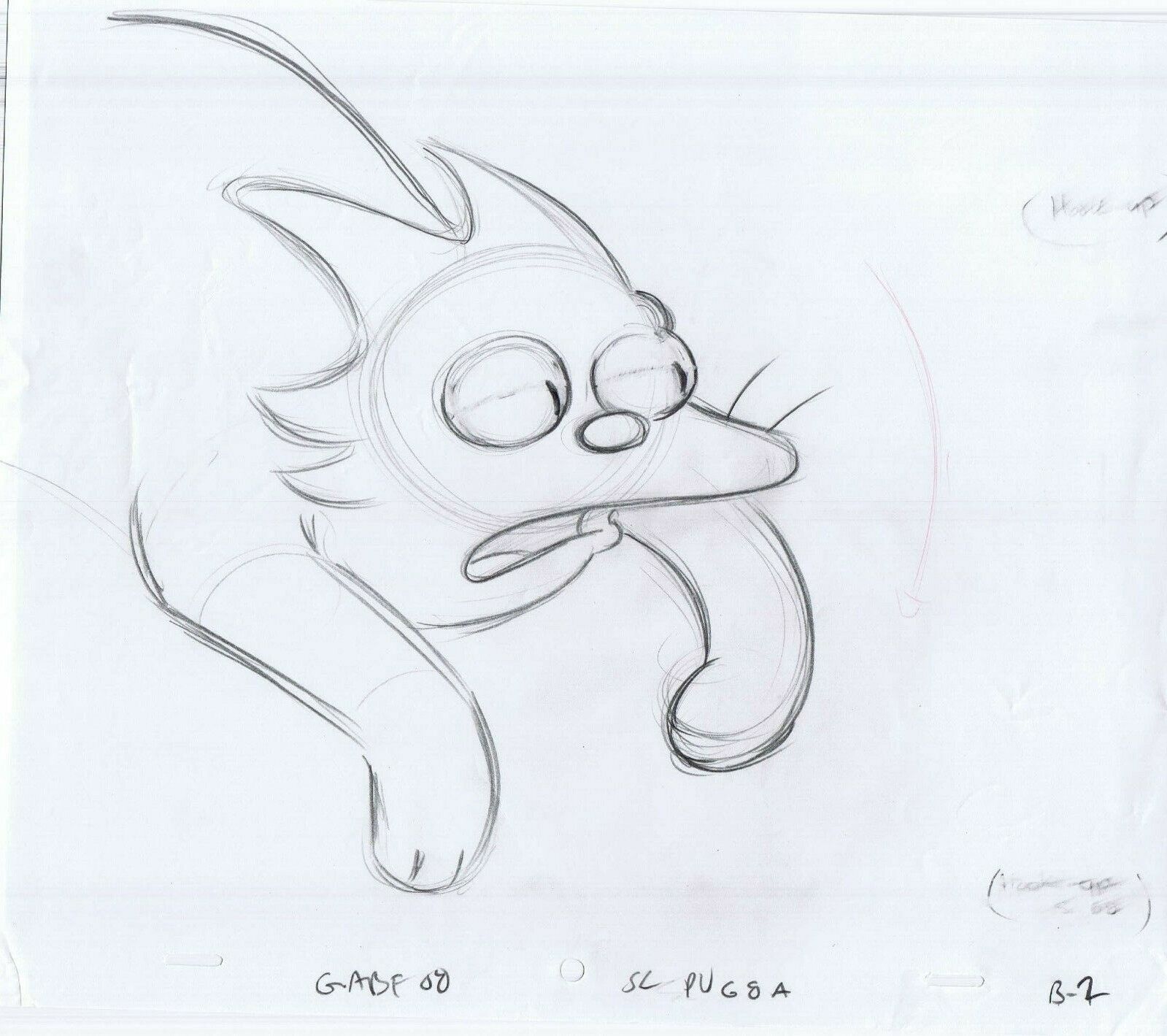 Simpsons Snowball Original Art w/COA Animation Production Pencils GABF08 SC8A B2
