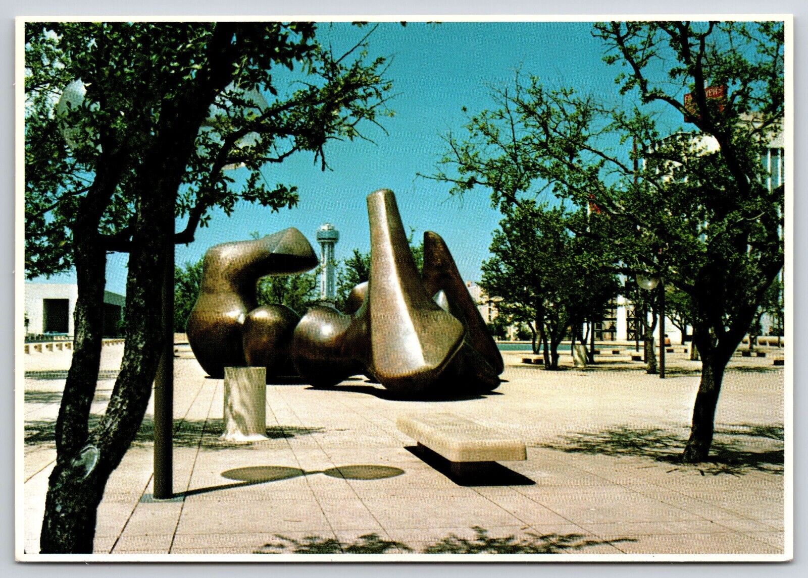Dallas Texas TX City Hall Statue Vintage Postcard