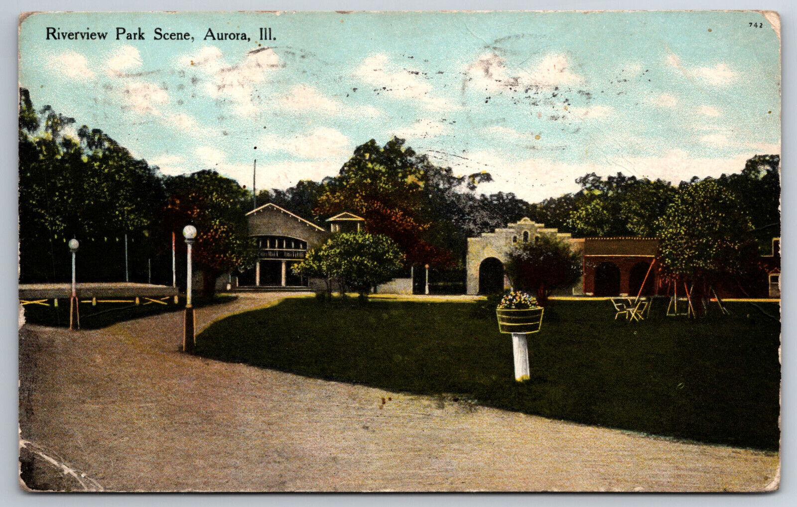 Vintage Postcard IL Aurora Riverview Park c1909 Divided Back ~10020