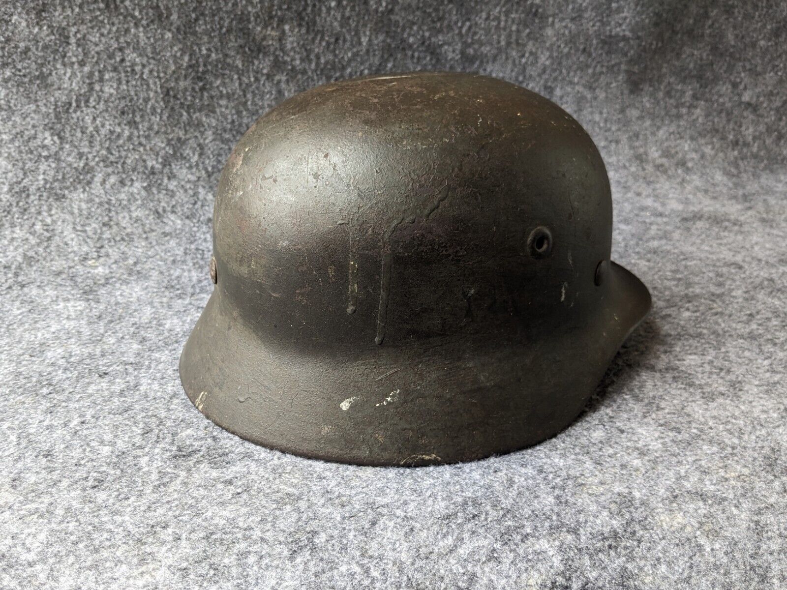 RARE WW2 Field 'Heavy Pour' German M40 Helmet