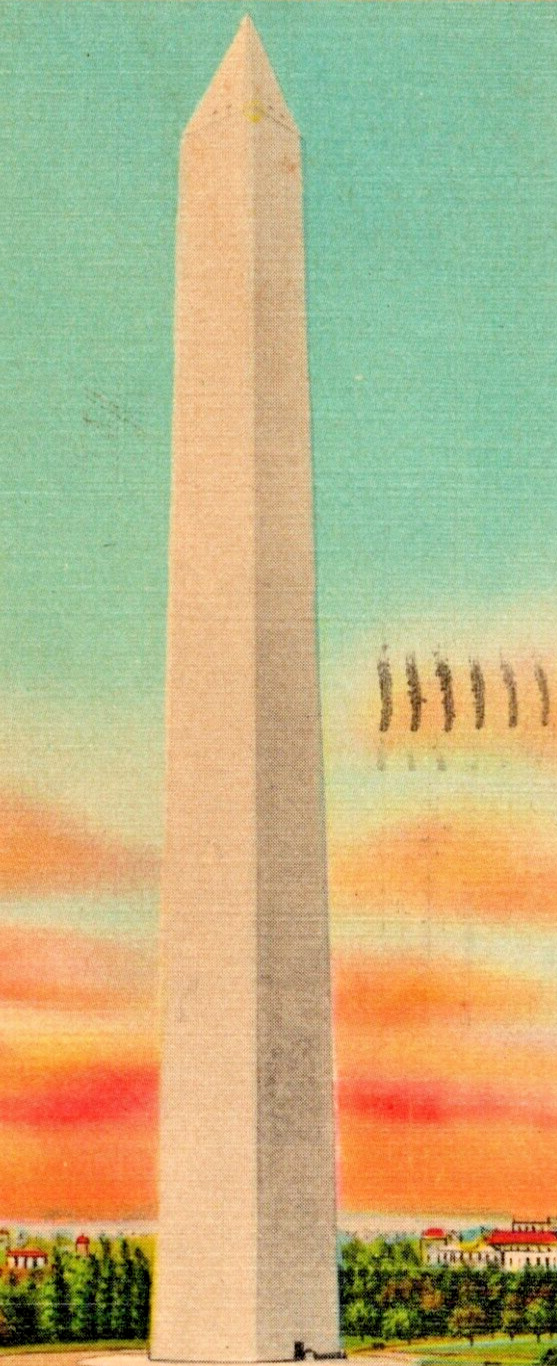 1940 Washington Monument Washington DC Vintage Postcard