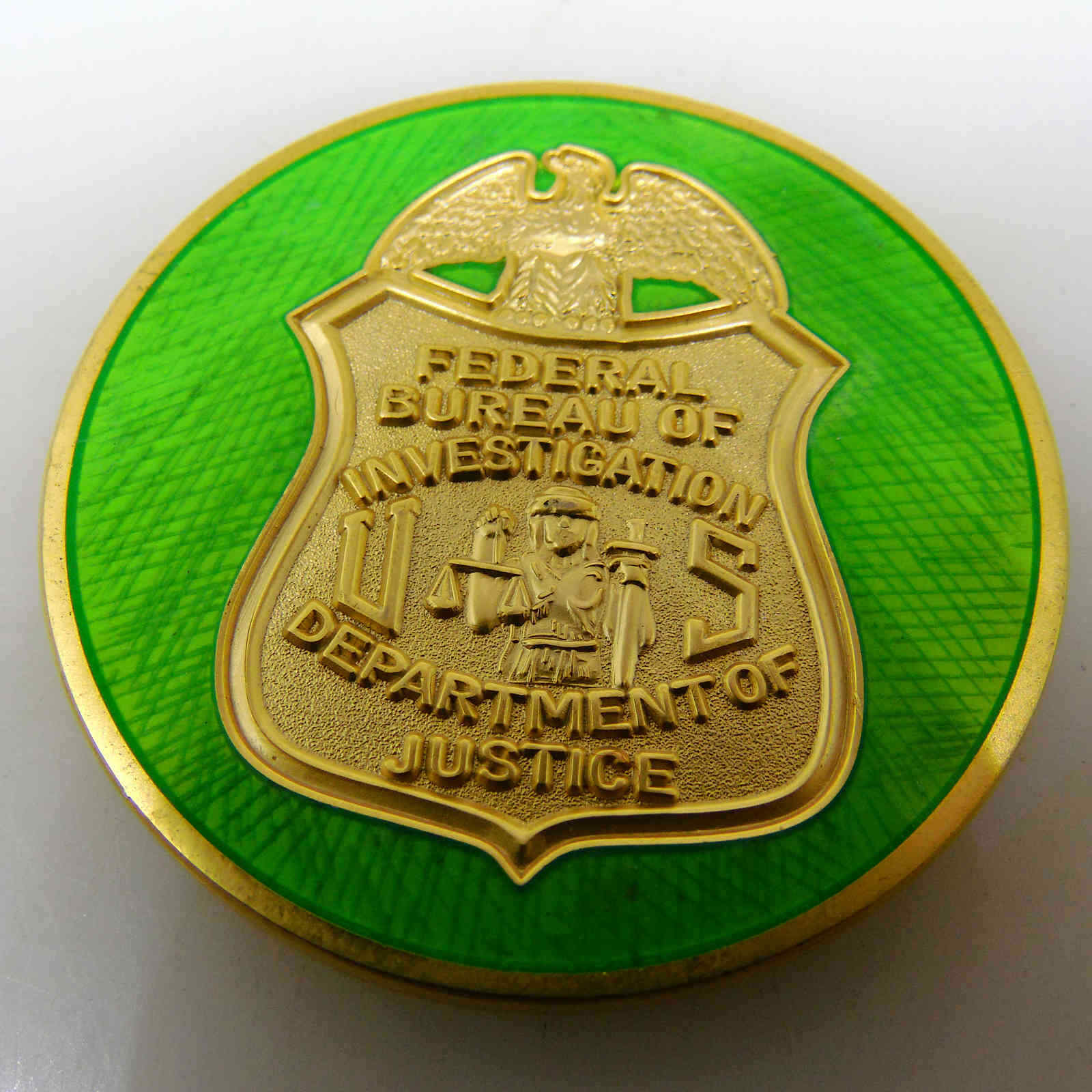 U.S. DEPARTMENT OF JUSTICE FEDERAL BUREAU OF INVESTIGATION CHALLENGE COIN