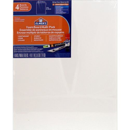 Elmers/x-Acto 950021 Foamboard 11-Inch x 14-Inch x .1875-Inch White 4/Pack