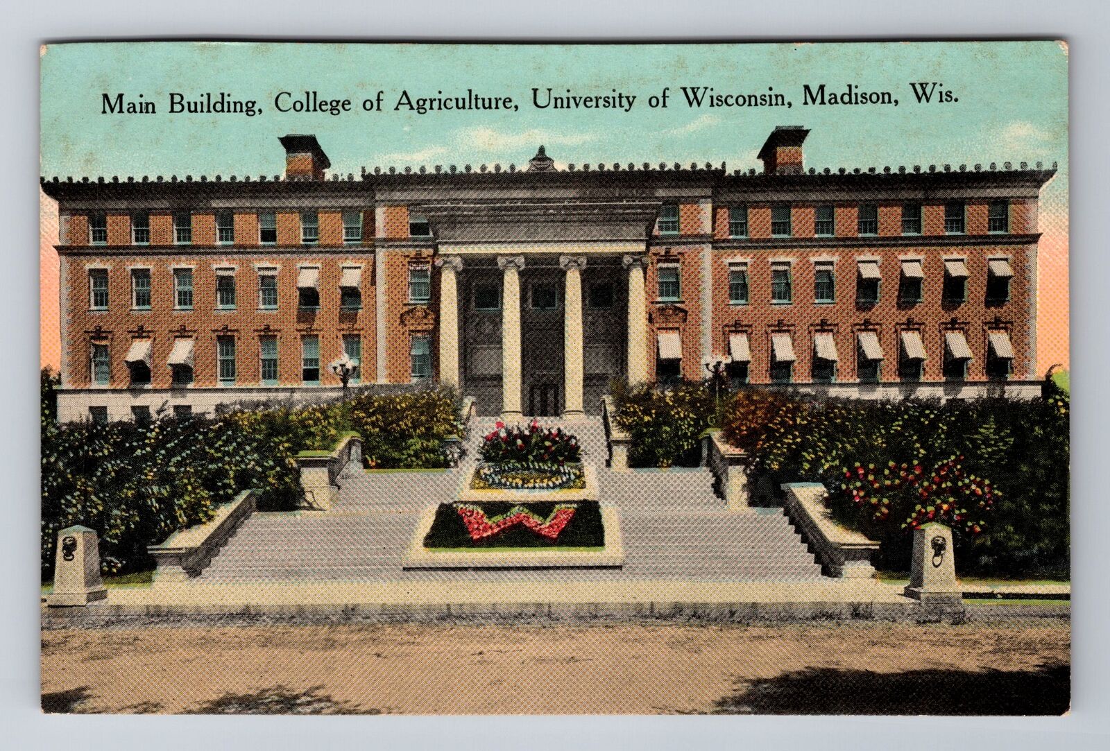 Madison WI-Wisconsin, Main Building, University, Antique, Vintage Postcard