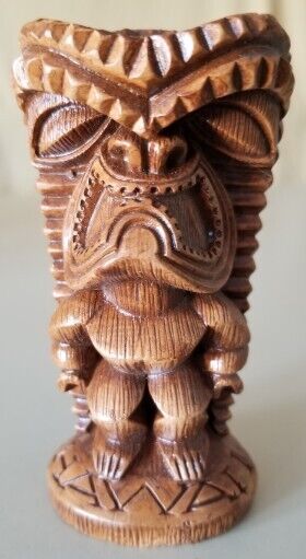 Vintage Hapa-Wood CocoJoe\'s Pomaikai Good Luck & Fortune Tiki Figure Statue VGC