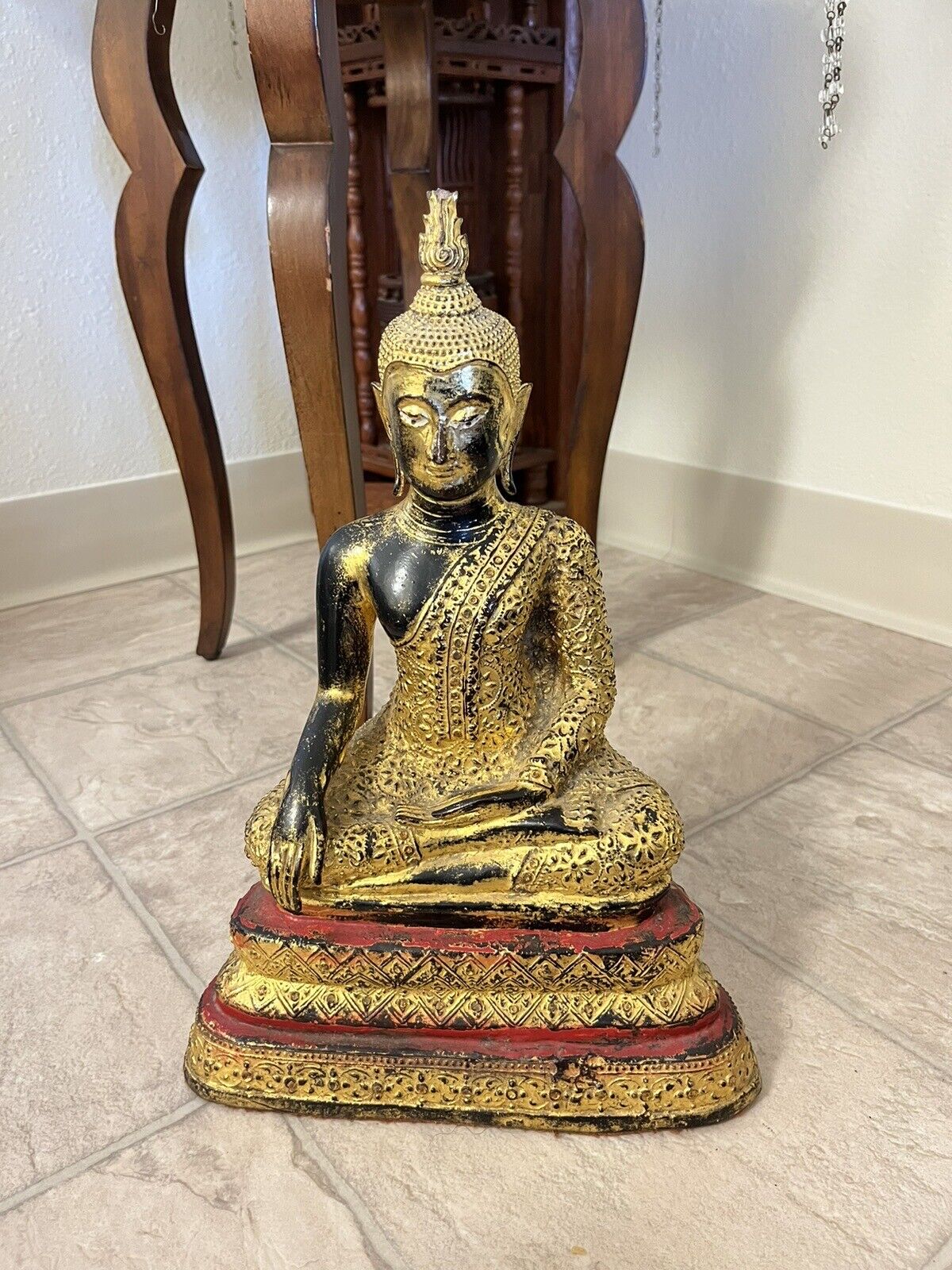 Antique Vintage RARE Buddha Hindu Dharma Statue Age Unknown ? 14” 