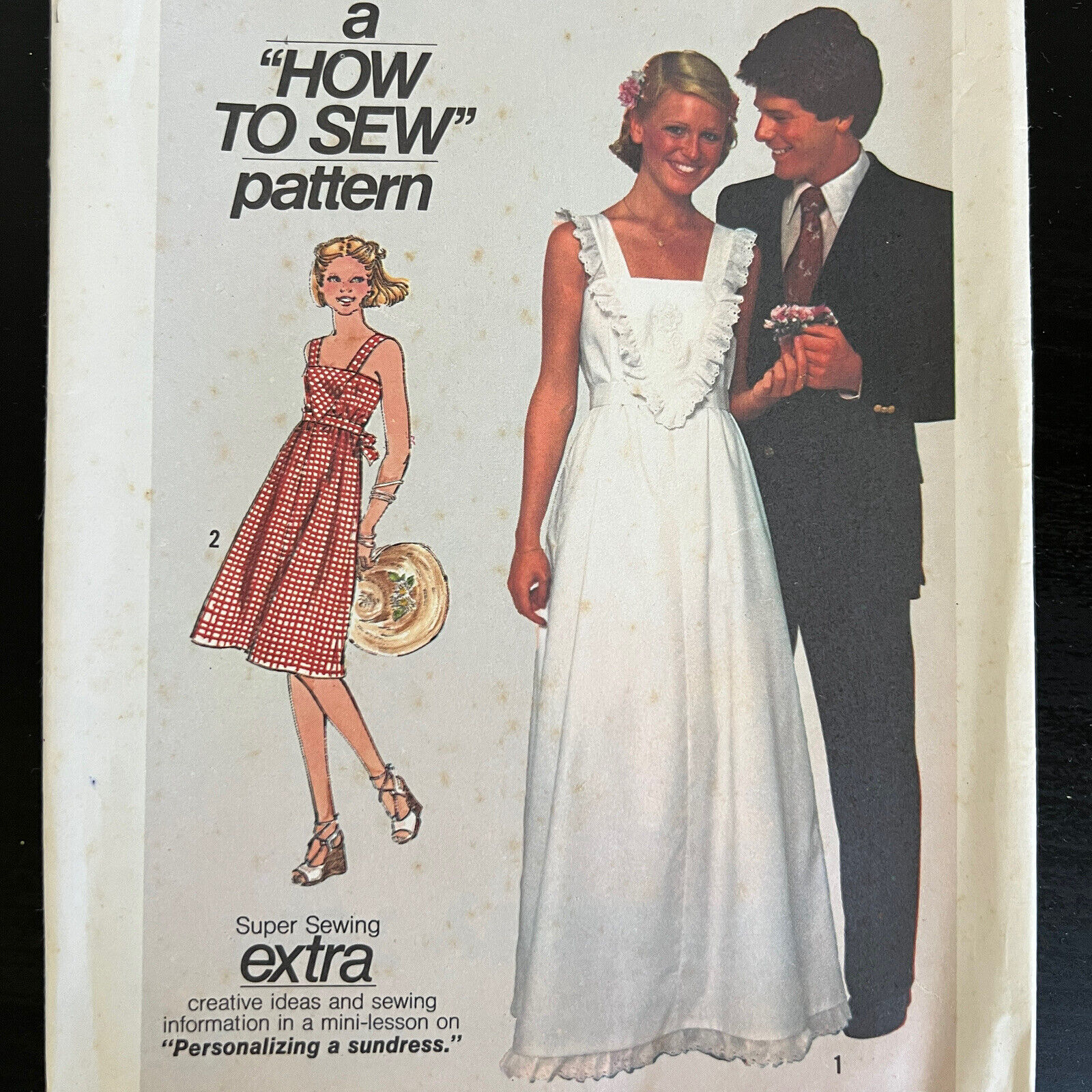Vintage 1970s Simplicity 7861 Cottagecore Sun Dress Sewing Pattern 13/14 UNCUT