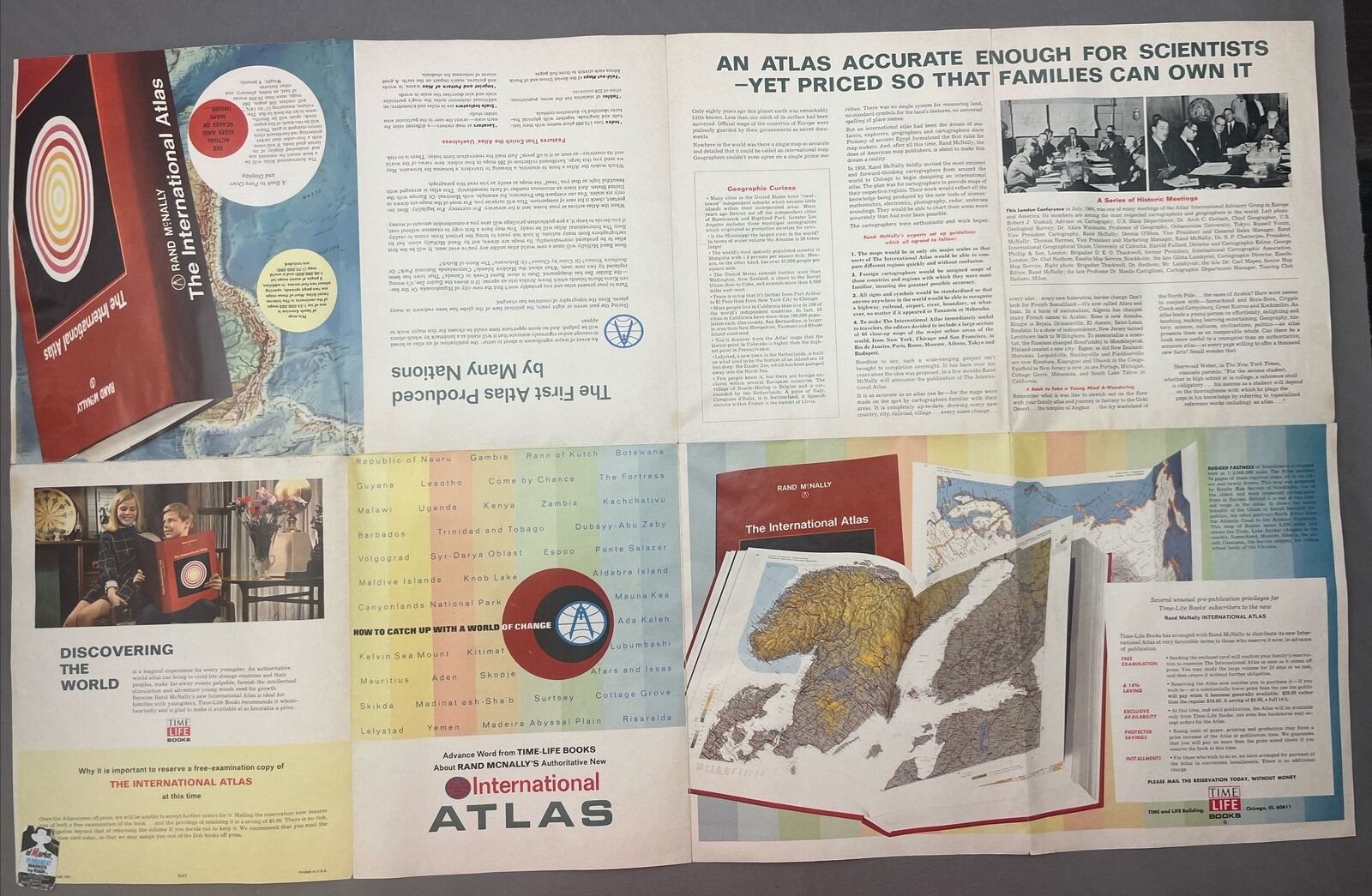 1969 Time Rand McNally\'s International Atlas Map Spain Advertising Insert