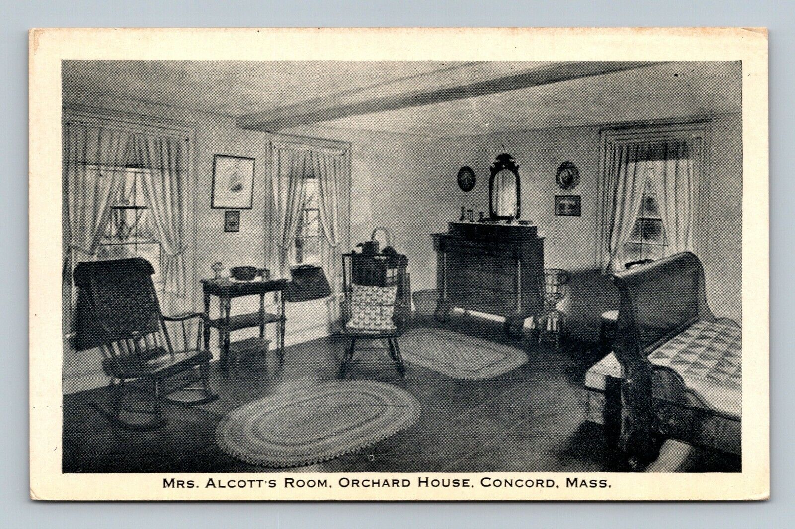 Concord Massachusetts Mrs Alcott\'s Room Orchard House Postcard UNPOSTED