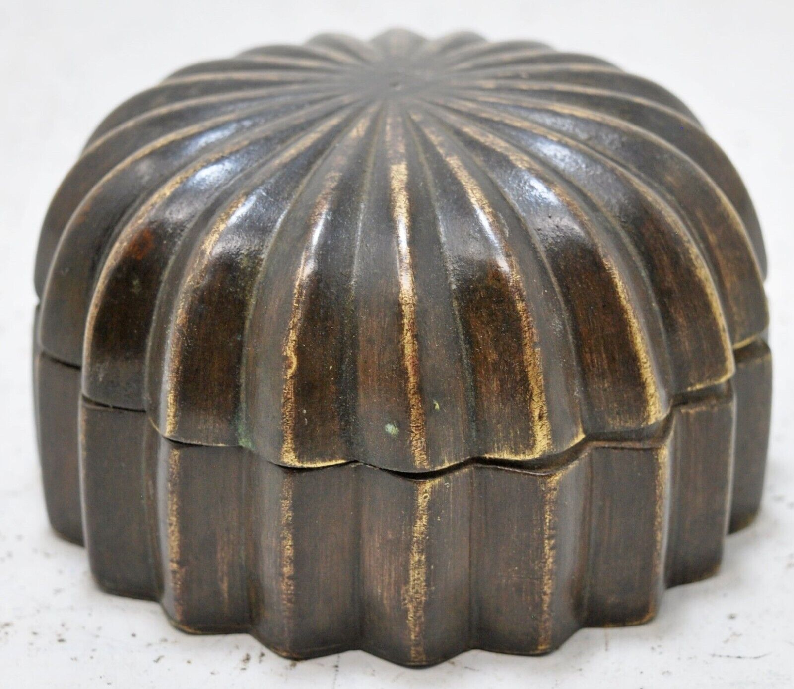 Antique Brass Melon Shaped Betel Nuts Supari Box Original Old Very Fine Quality
