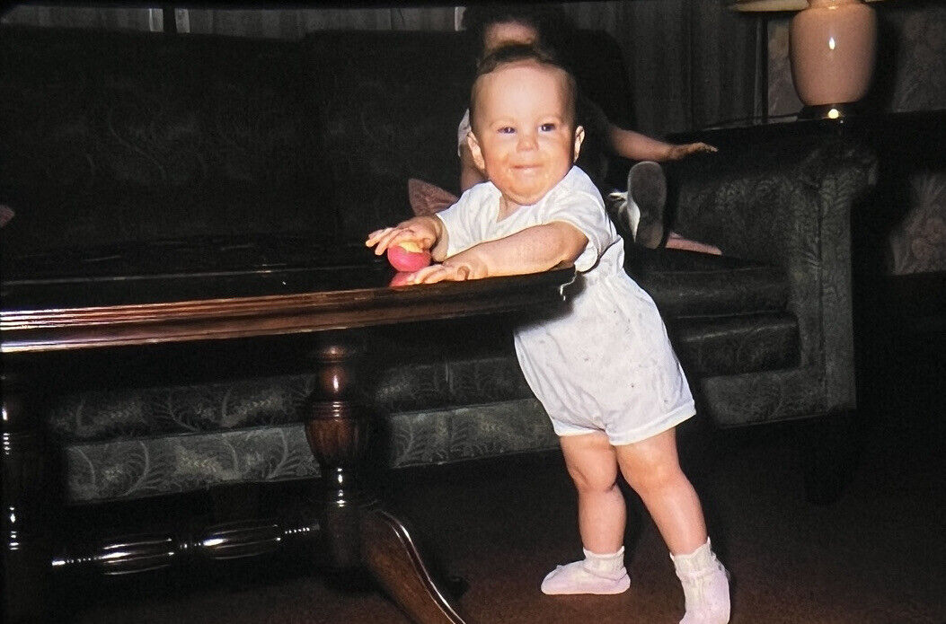 Vintage Photo Slide 1968 Baby Standing