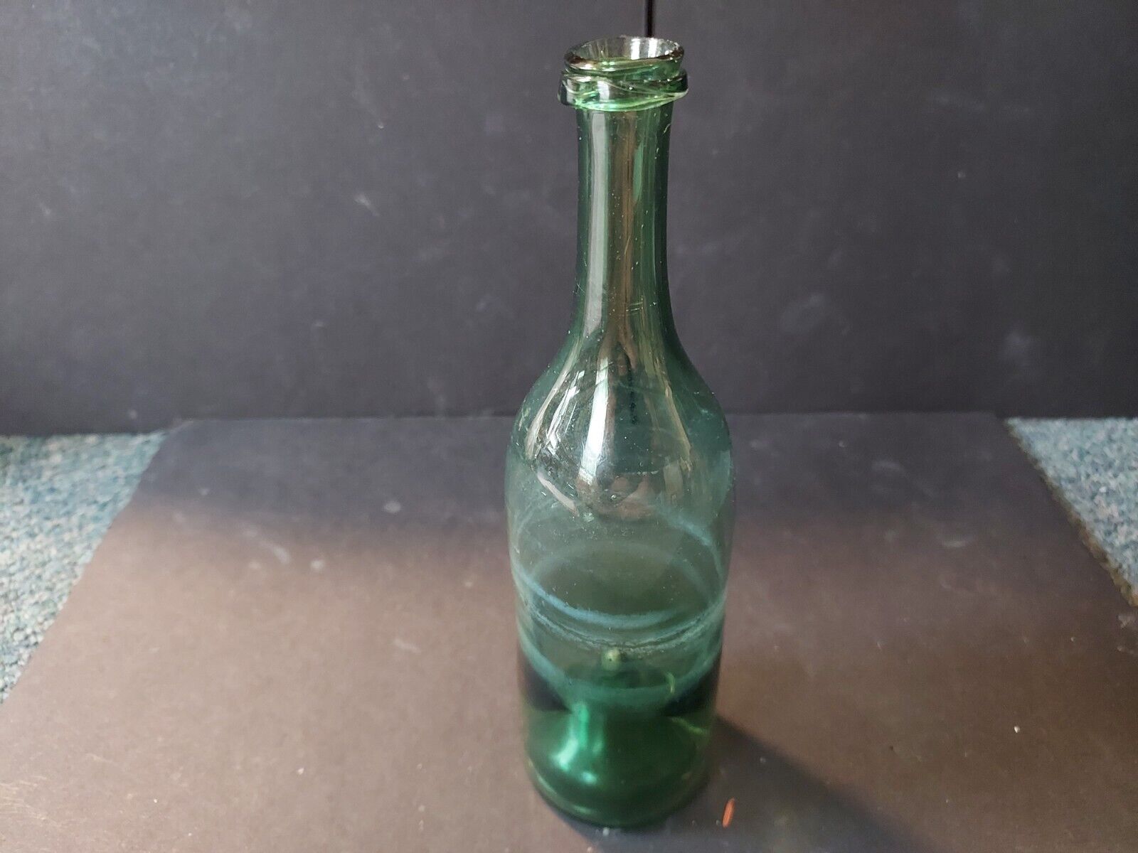 Antique Very Early 1790\'s Green Olive Oil Pontiled Bottle