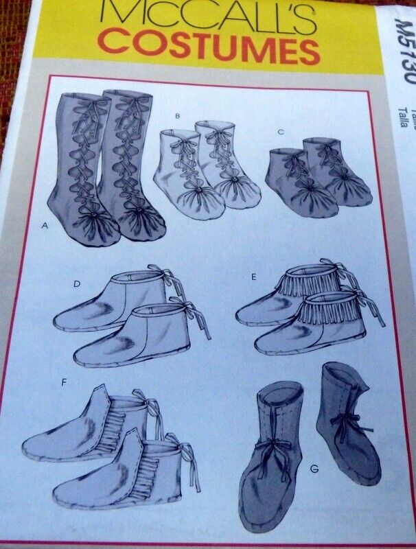 HISTORY PERIOD SHOES Sewing Pattern Sewing Pattern McCalls M5130 UNCUT FF