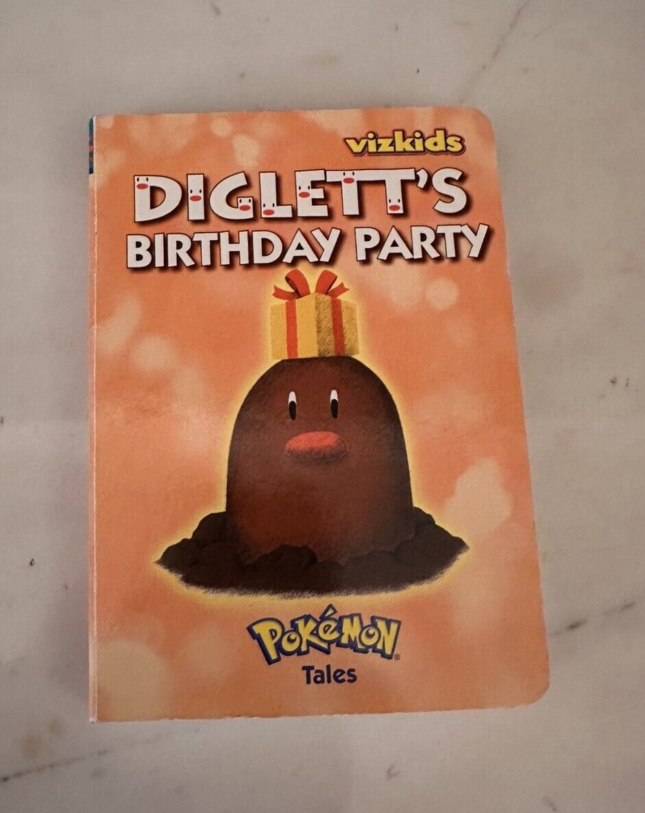 2001 VIZ Kids Pokemon Tales Children’s Board Book 14 Diglett’s Birthday Party